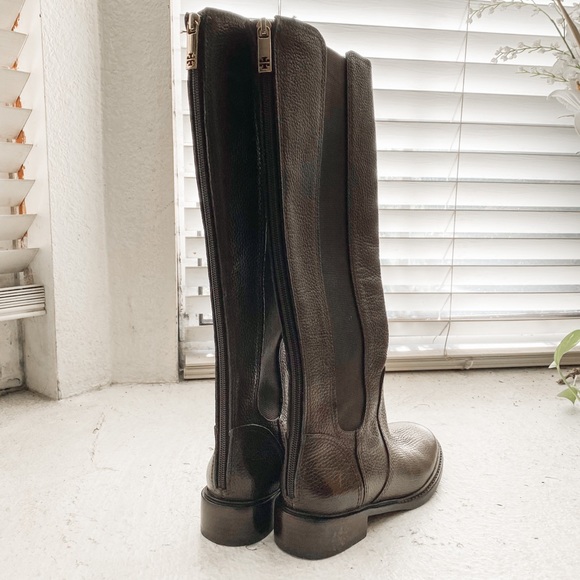 Like new! Tory Burch Brown Leather Knee High Riding Boots Women's Size US 5 - Picture 3 of 9